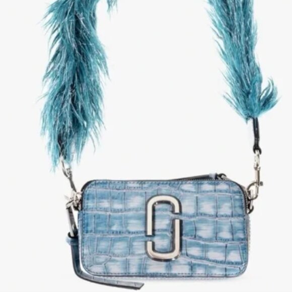NEW | Authentic Marc Jacobs Light Blue Croc-Embossed Crossbody Bag with dust bag - Picture 3 of 9